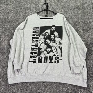 Backstreet Boys Sweatshirt Womens 4 Gray Fleece Crew Neck Band Graphic Pullover